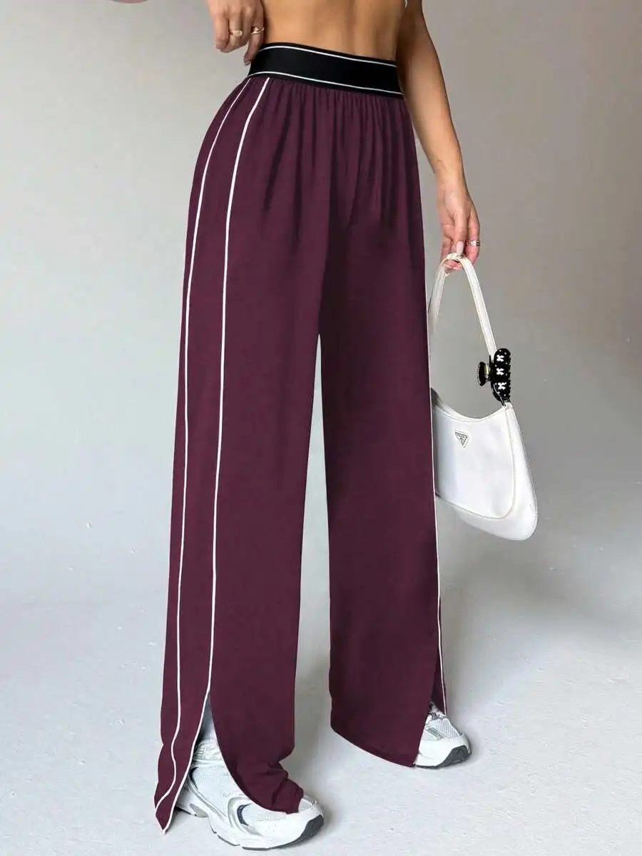 Women Loose Fit Wide Leg Sweatpants With Side Stripes Elastic Waist Casual Sport Pants
Women Loose Fit Wide Leg Sweatpants With Side Stripes Elastic Waist Casual Sport Pants