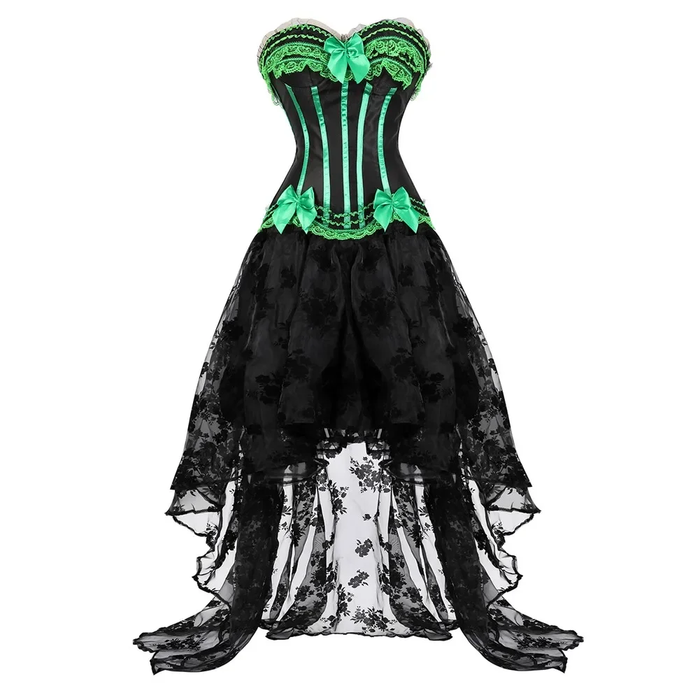 Sexy Bustier Corset Top With Lace Overbust Lingerie Plus Szie Party Costumes Gothic Vintage Floral Asymmetrical Tulle Long Skirt
Sexy Bustier Corset Top With Lace Overbust Lingerie Plus Szie Party Costumes Gothic Vintage Floral Asymmetrical Tulle Long Skirt