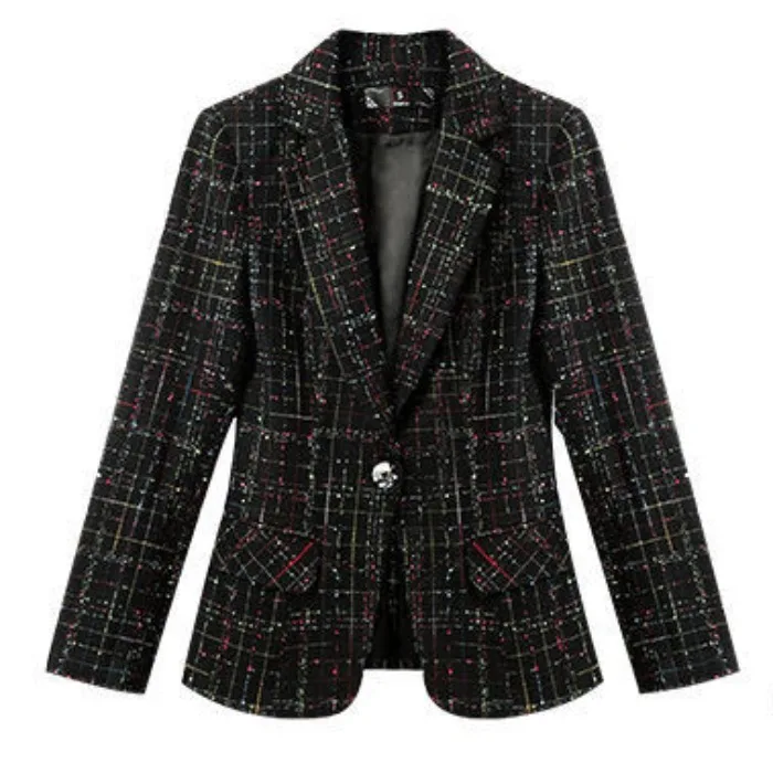 Korean Style Spring Autumn New Light Maturity Small Fragrance Wind OL Fashion Elegant Slimming Checkered Versatile Suit Jacket
Korean Style Spring Autumn New Light Maturity Small Fragrance Wind OL Fashion Elegant Slimming Checkered Versatile Suit Jacket