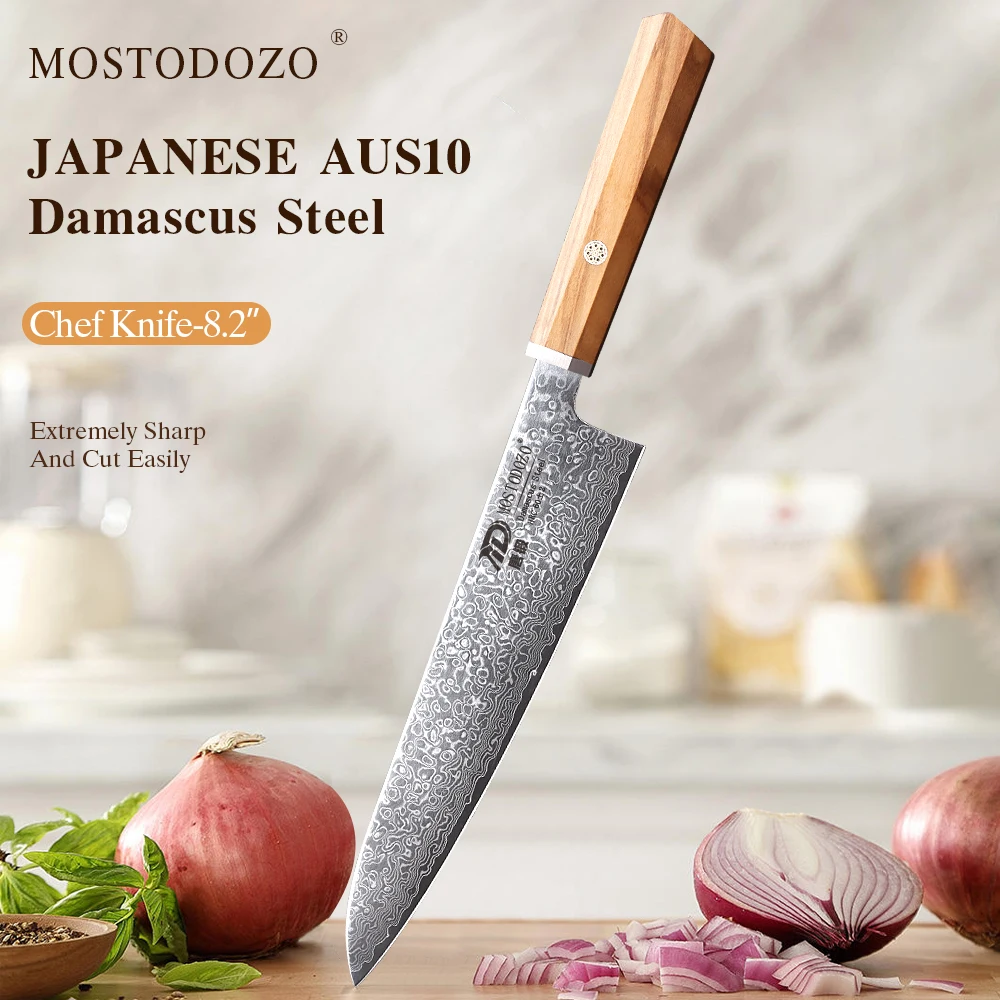 MOSTODOZO 8.2" Japanese Chef Knife 67 Layer Damascus Steel Cook Knife Olivewood Meat Vegetable Cleaver Handmade Kitchen Knives
MOSTODOZO 8.2" Japanese Chef Knife 67 Layer Damascus Steel Cook Knife Olivewood Meat Vegetable Cleaver Handmade Kitchen Knives