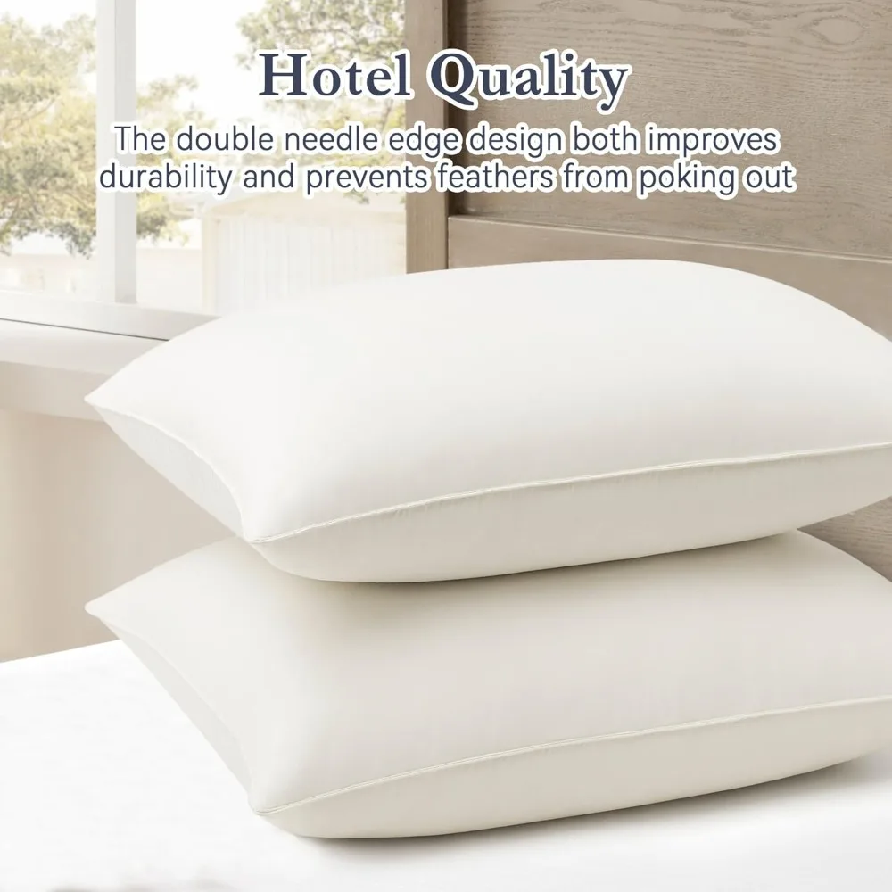 Goose Feather Down Pillows, 100% Organic Cotton Cover, Luxury Hotel Collection Bed Pillows for Sleeping Set of 2, Standard Size
Goose Feather Down Pillows, 100% Organic Cotton Cover, Luxury Hotel Collection Bed Pillows for Sleeping Set of 2, Standard Size