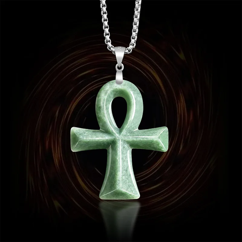 Genuine A-Grade Jadeite Bean Green Ancient Egyptian Ankh Cross Pendant with S925 Silver Game King Resurrection Jadeite Necklace
Genuine A-Grade Jadeite Bean Green Ancient Egyptian Ankh Cross Pendant with S925 Silver Game King Resurrection Jadeite Necklace