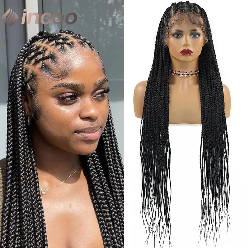 36'' Full Lace Braided wigs Lace Front Wig Long Criss Cross Knotless Box Braids Wig Ombre Synthetic Braided Wigs for Black Women
36'' Full Lace Braided wigs Lace Front Wig Long Criss Cross Knotless Box Braids Wig Ombre Synthetic Braided Wigs for Black Women