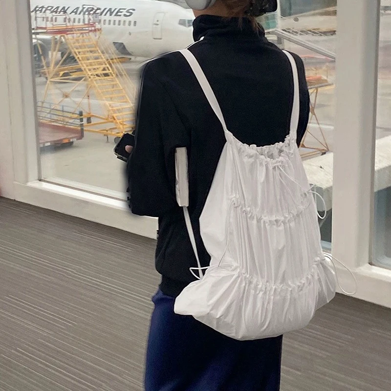 Kawaii Large Capacity Drawstring Backpack Lightweight Pleated Casual Backpack For Women Girls Cute Fashion Solid Color Bag
Kawaii Large Capacity Drawstring Backpack Lightweight Pleated Casual Backpack For Women Girls Cute Fashion Solid Color Bag
