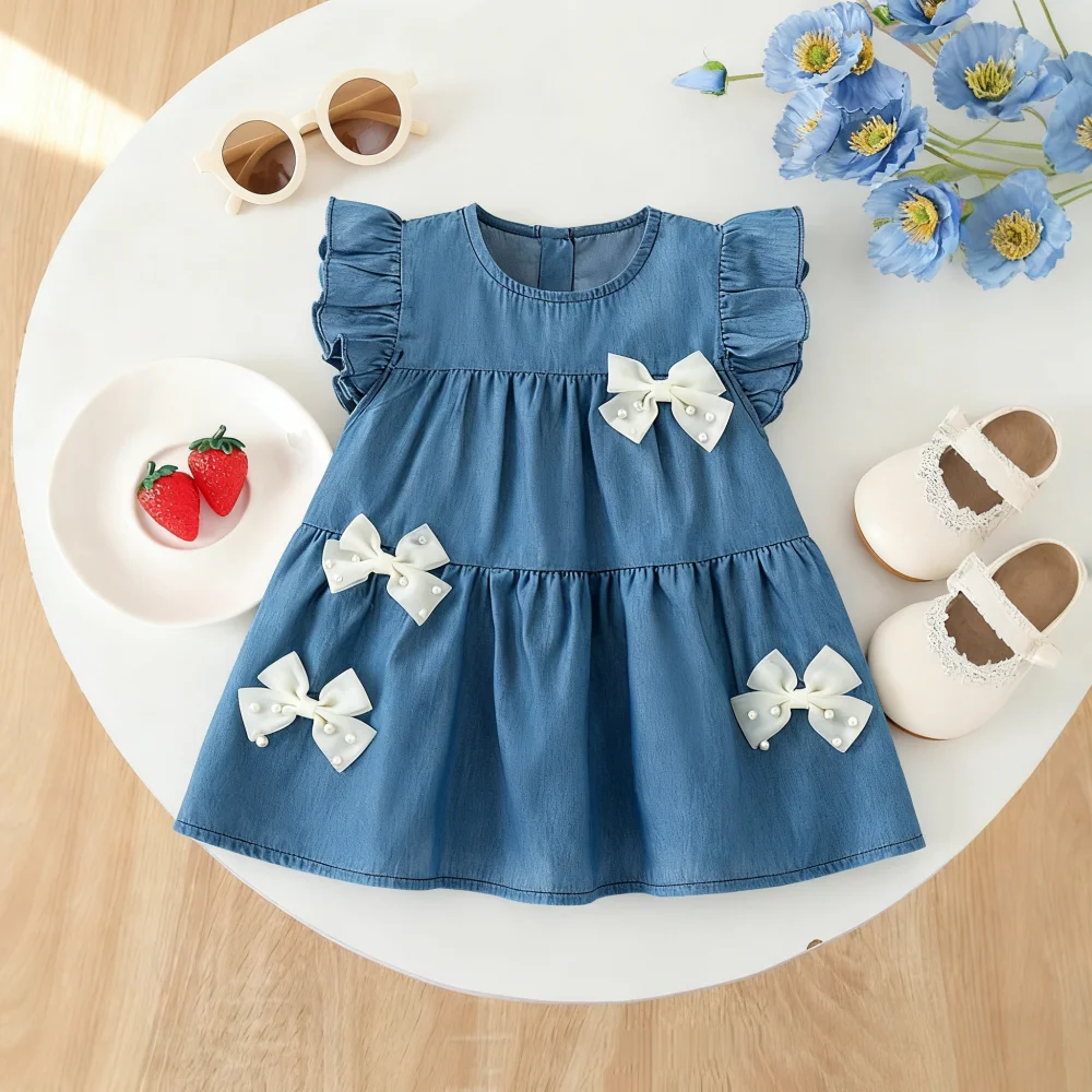 Платье для маленьких девочек, летнее платье с бантом и пышными рукавами для девочек, очаровательное детское платье принцессы, одежда для маленьких девочек
Платье для маленьких девочек, летнее платье с бантом и пышными рукавами для девочек, очаровательное детское платье принцессы, одежда для маленьких девочек