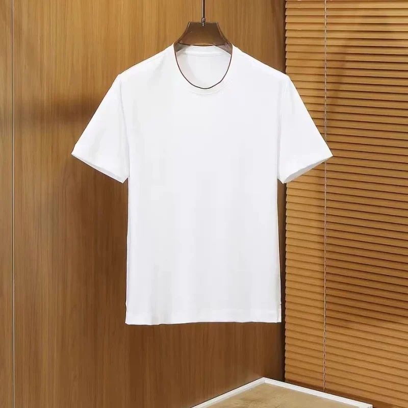 Summer style light luxury men's round neck short sleeved T-shirt solid color simple and versatile casual half sleeved shirt
Summer style light luxury men's round neck short sleeved T-shirt solid color simple and versatile casual half sleeved shirt