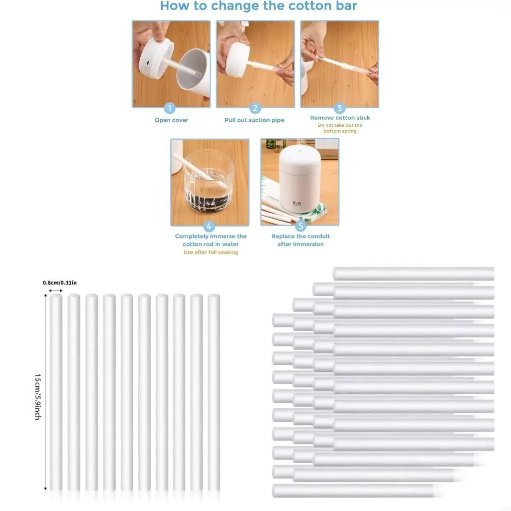 F92F 40pcs High Absorption Humidifier Cotton Sticks Mist Humidifiers Cotton Wicks
F92F 40pcs High Absorption Humidifier Cotton Sticks Mist Humidifiers Cotton Wicks
