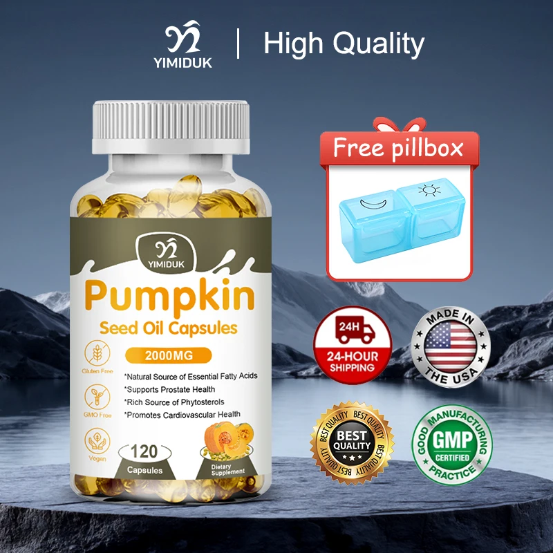 Pure Pumpkin Seed Oil Capsules, Support Prostate Health, Promotes Cardiovascular Health, Sleep & Anxiety Relief, Women & Men
Pure Pumpkin Seed Oil Capsules, Support Prostate Health, Promotes Cardiovascular Health, Sleep & Anxiety Relief, Women & Men