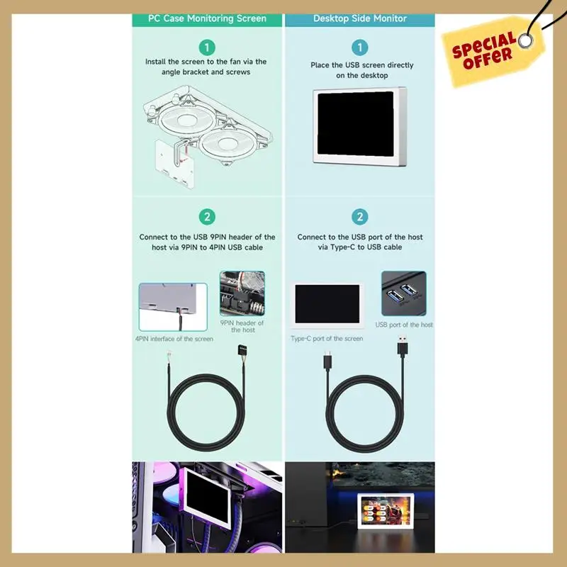 7-дюймовый IPS-дисплей USB-шасси Вторичный экран RGB Атмосфера Экран 800X480 с функцией звукоснимателя Черный Простота в использовании
7-дюймовый IPS-дисплей USB-шасси Вторичный экран RGB Атмосфера Экран 800X480 с функцией звукоснимателя Черный Простота в использовании