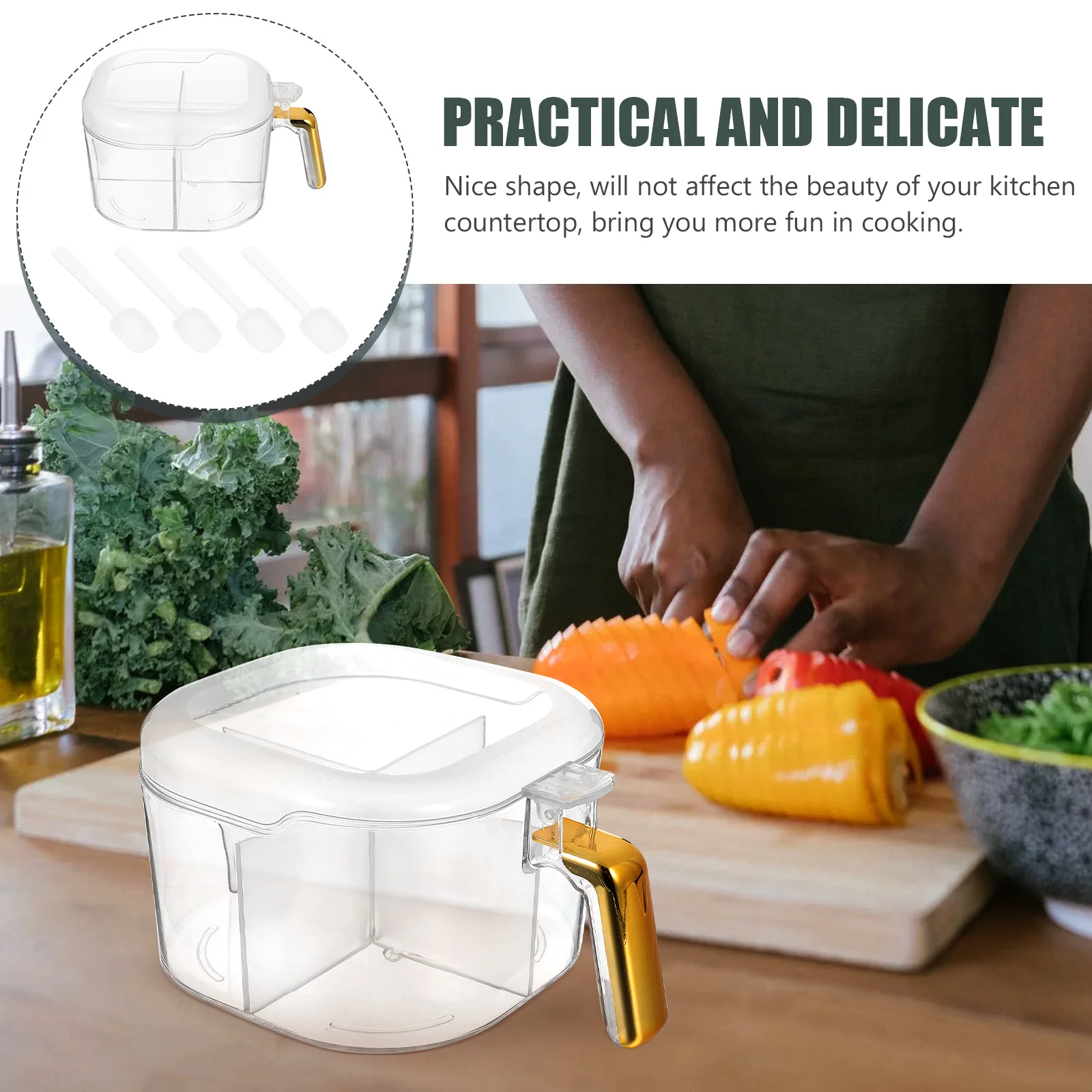 1 Set Of Convenient Spice Box Multi-Function Condiment Container Handle Large Capacity Flip Lid Dustproof Seasoning Storage
1 Set Of Convenient Spice Box Multi-Function Condiment Container Handle Large Capacity Flip Lid Dustproof Seasoning Storage