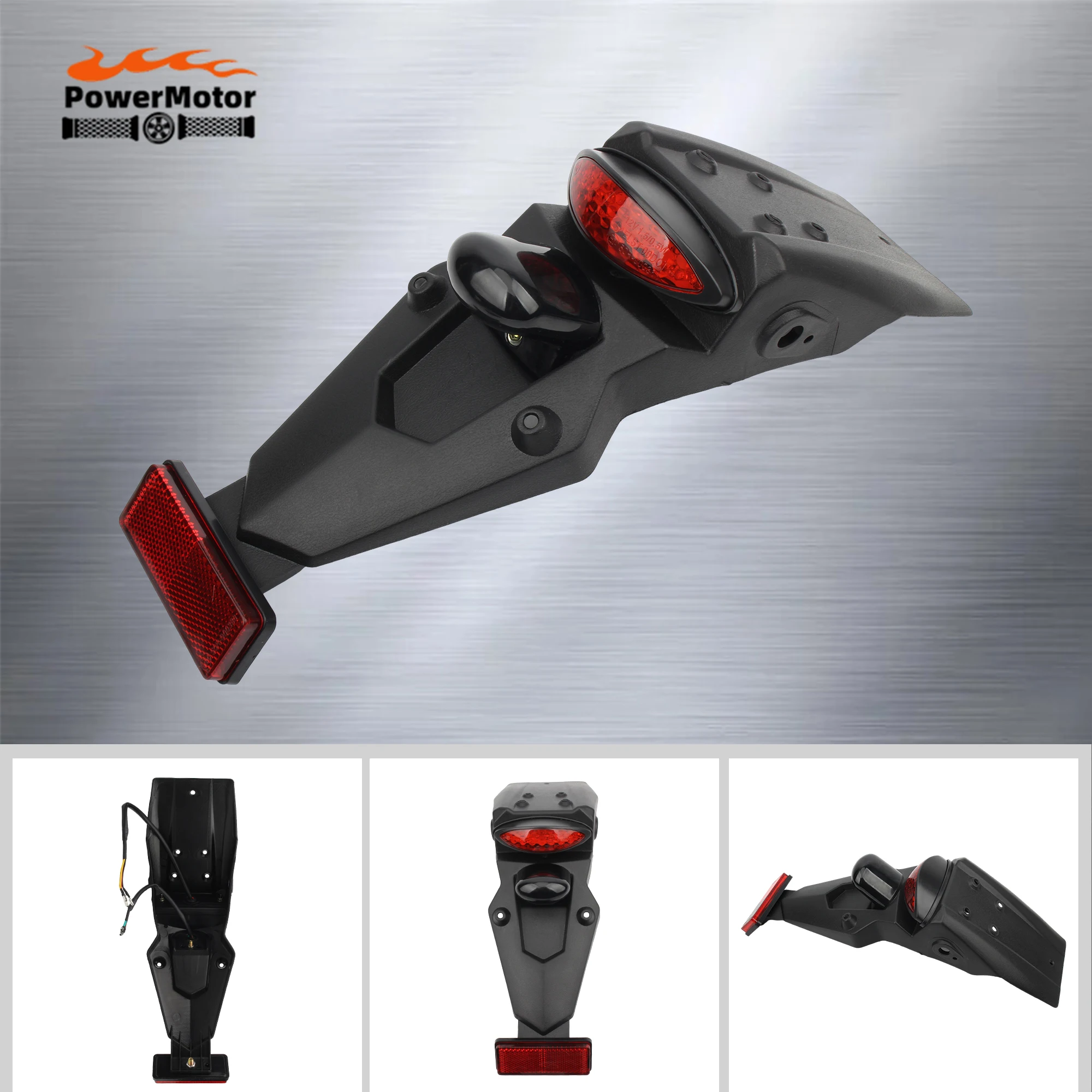 12V Motorcycle LED Rear Fender Tail Light Brake Stop Lamp with License Plate Light Enduro Universal Motocross Modification Parts 
12V Motorcycle LED Rear Fender Tail Light Brake Stop Lamp with License Plate Light Enduro Universal Motocross Modification Parts