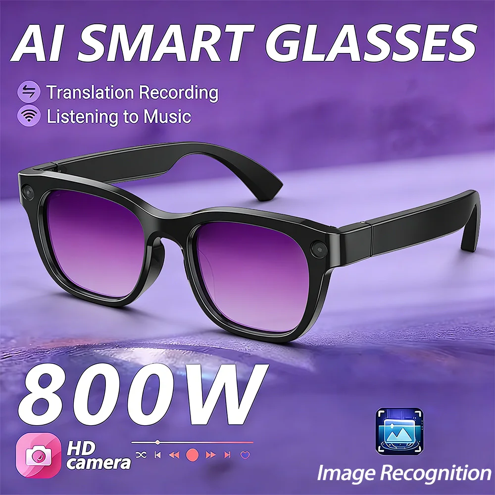 2026 New 800W Camera AI Smart Glasses 1080P Video Shooting Real-time Translation BT Call Music Play Voice Recording Sunglasses
2026 New 800W Camera AI Smart Glasses 1080P Video Shooting Real-time Translation BT Call Music Play Voice Recording Sunglasses