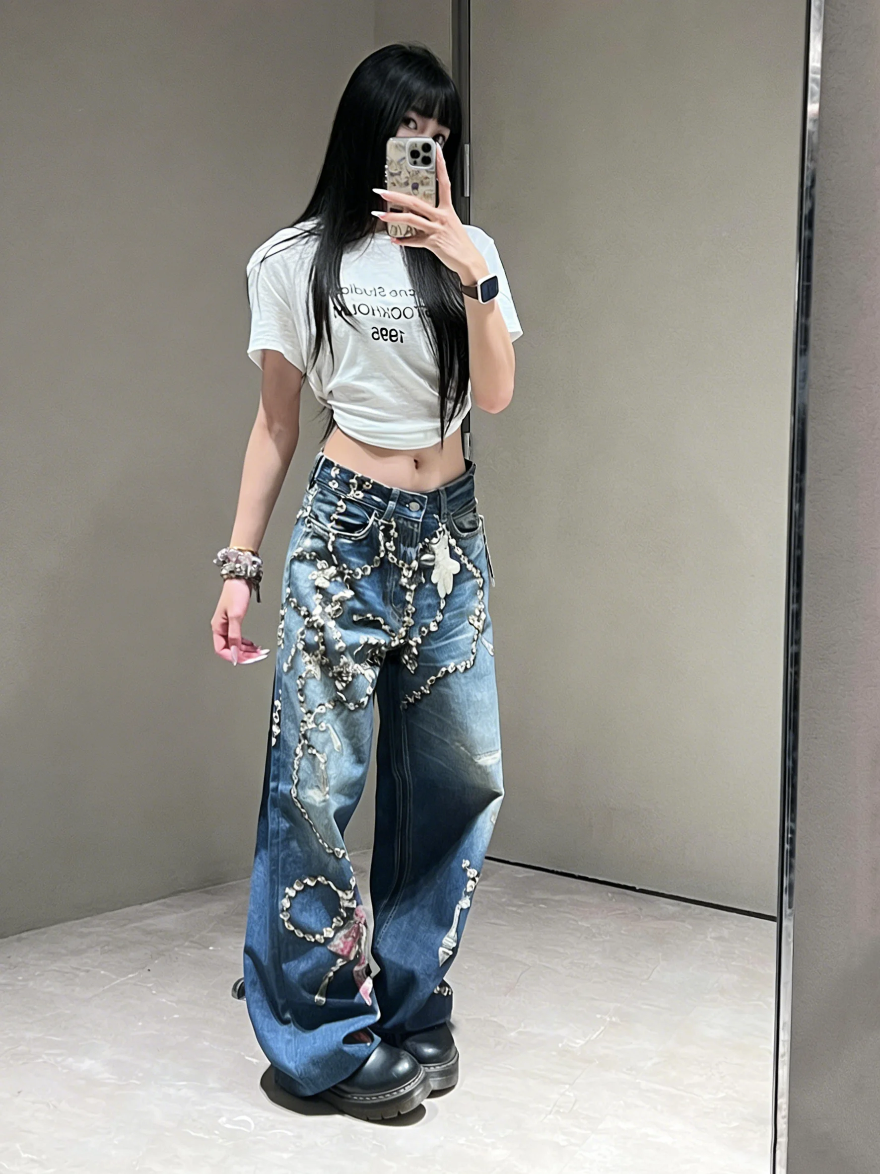 plus Size American Spicy Girl Chain Knot 3D Print Wide Leg Denim Pants Women's New Style Slimming Design Long Trousers
plus Size American Spicy Girl Chain Knot 3D Print Wide Leg Denim Pants Women's New Style Slimming Design Long Trousers