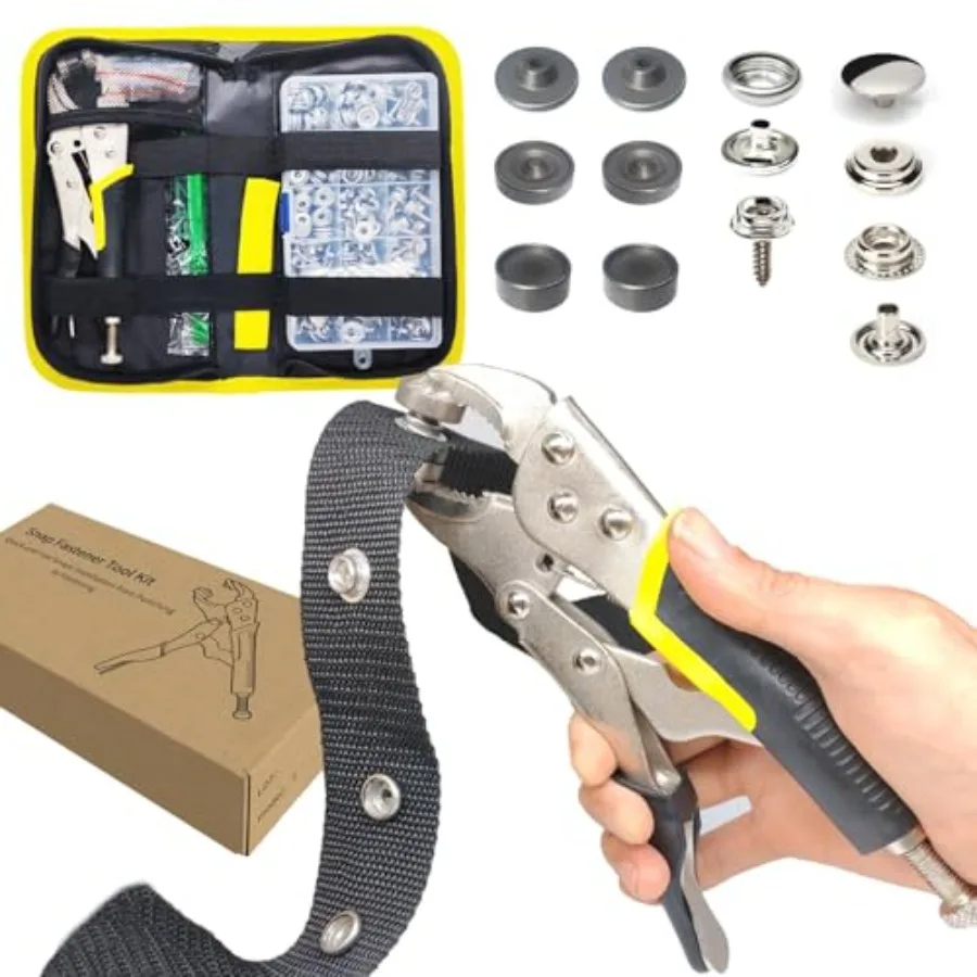 Snap Kit for Boat Cover/Canvas/Tarp/Clothing/Fabric/Tonneau, Heavy Duty Fasteners Pliers and 15mm Metal Marine Snaps 60 Set, DI
Snap Kit for Boat Cover/Canvas/Tarp/Clothing/Fabric/Tonneau, Heavy Duty Fasteners Pliers and 15mm Metal Marine Snaps 60 Set, DI