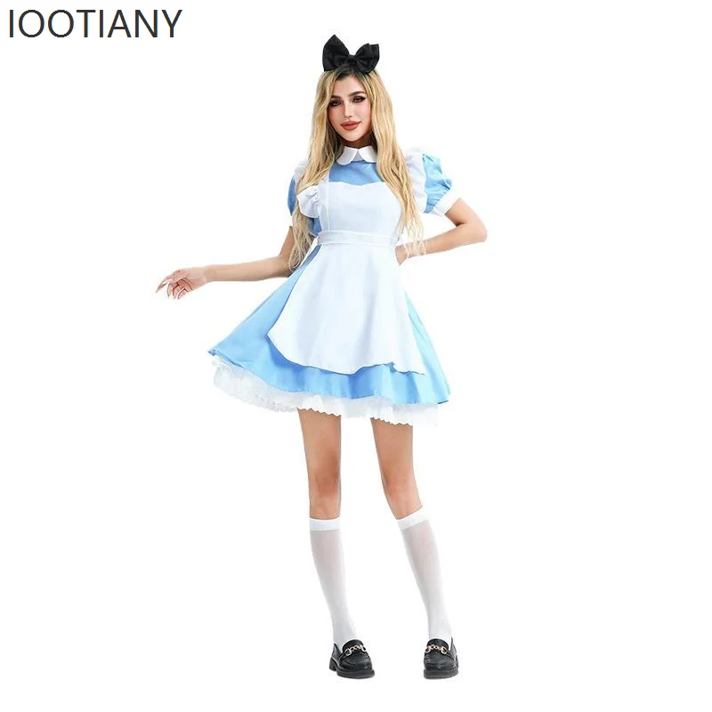 Japanese Sweet And Cute Lolita Dress Maid Apron Role Play Costume Fantasy Carnival Halloween Women's Costume Alice In Wonderland
Japanese Sweet And Cute Lolita Dress Maid Apron Role Play Costume Fantasy Carnival Halloween Women's Costume Alice In Wonderland