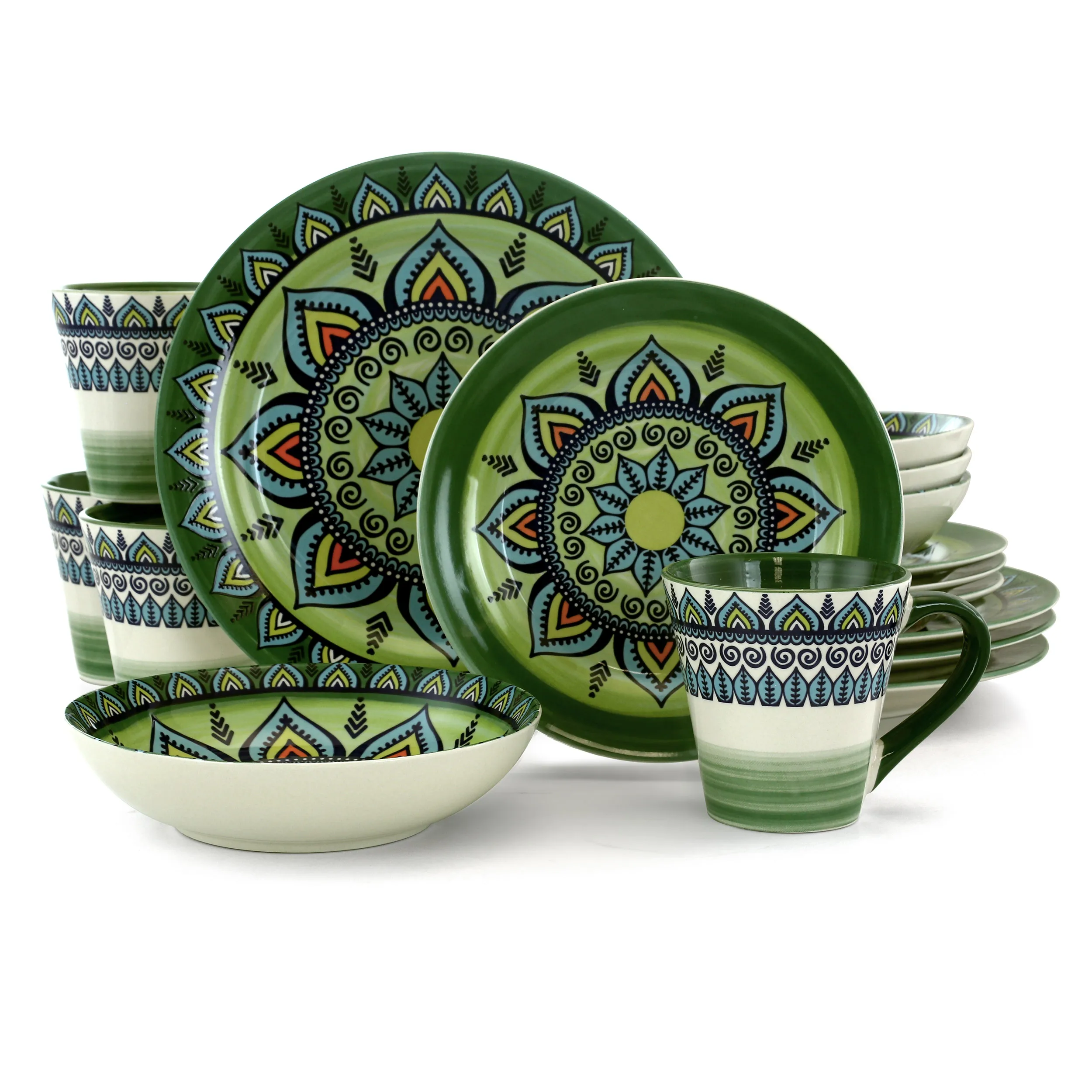 Green Geometric 16-Piece Dinnerware Set
Green Geometric 16-Piece Dinnerware Set