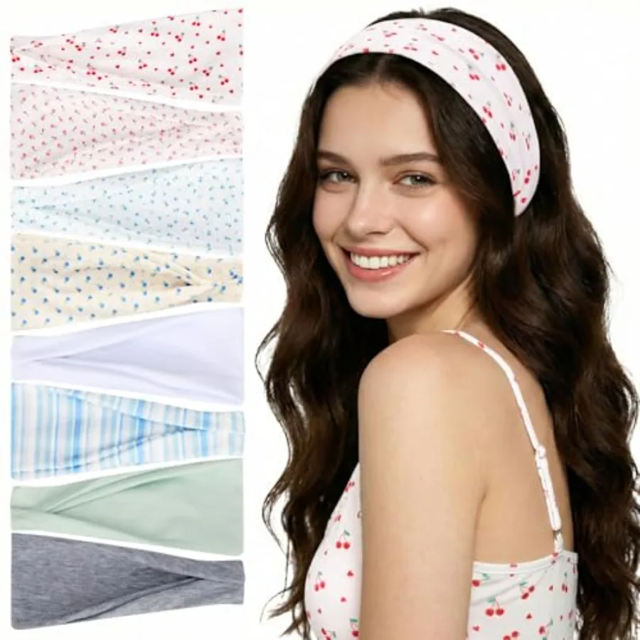 8 Pack Cherry Headbands for Spring Summer Outfits, Non Slip Fashion Floral Headbands for Women Girls
8 Pack Cherry Headbands for Spring Summer Outfits, Non Slip Fashion Floral Headbands for Women Girls