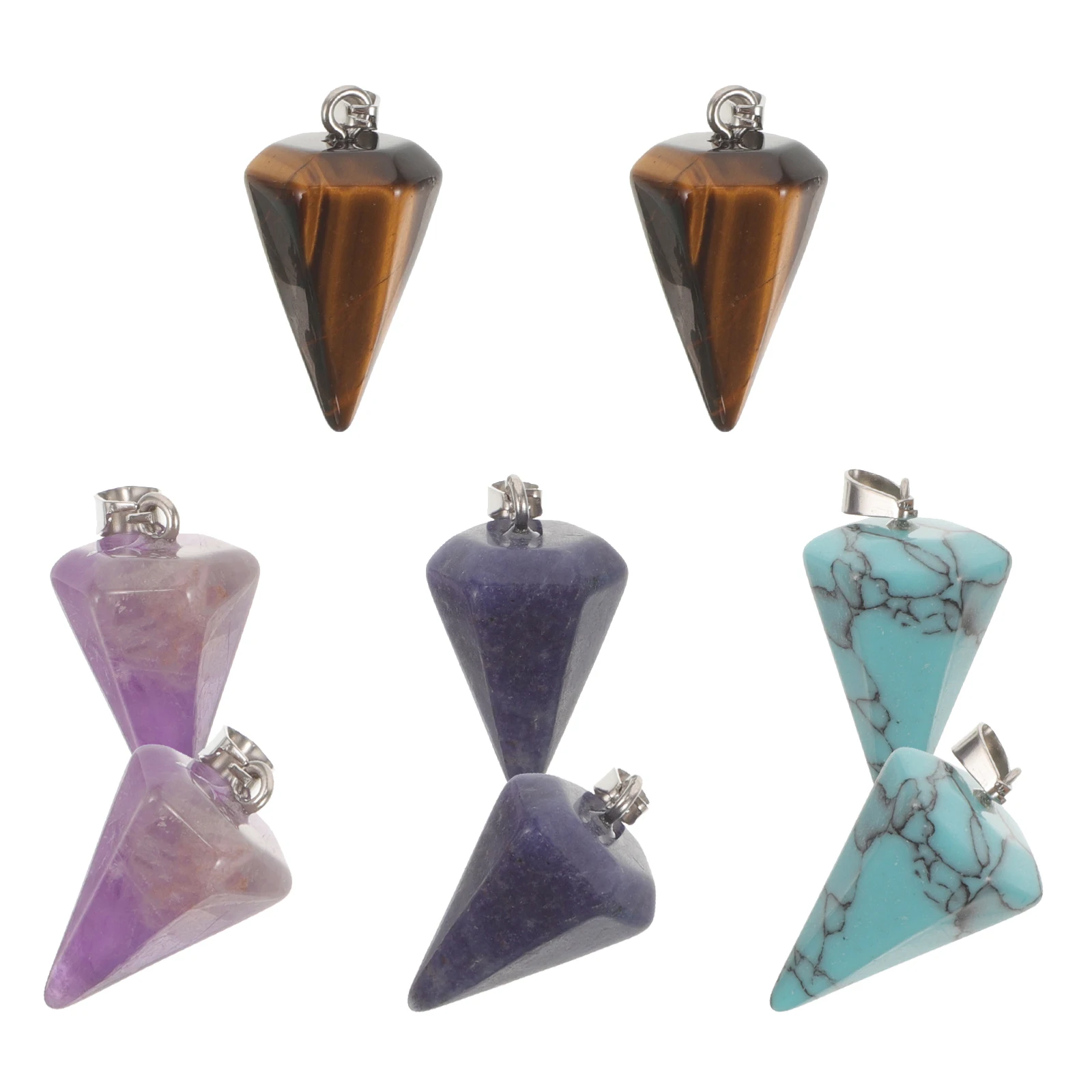 8pcs Natural Gemstone Pendant Agate Purple Crystal Cone Charms DIY Necklace Making Accessories Polished Jewelry Pendants
8pcs Natural Gemstone Pendant Agate Purple Crystal Cone Charms DIY Necklace Making Accessories Polished Jewelry Pendants