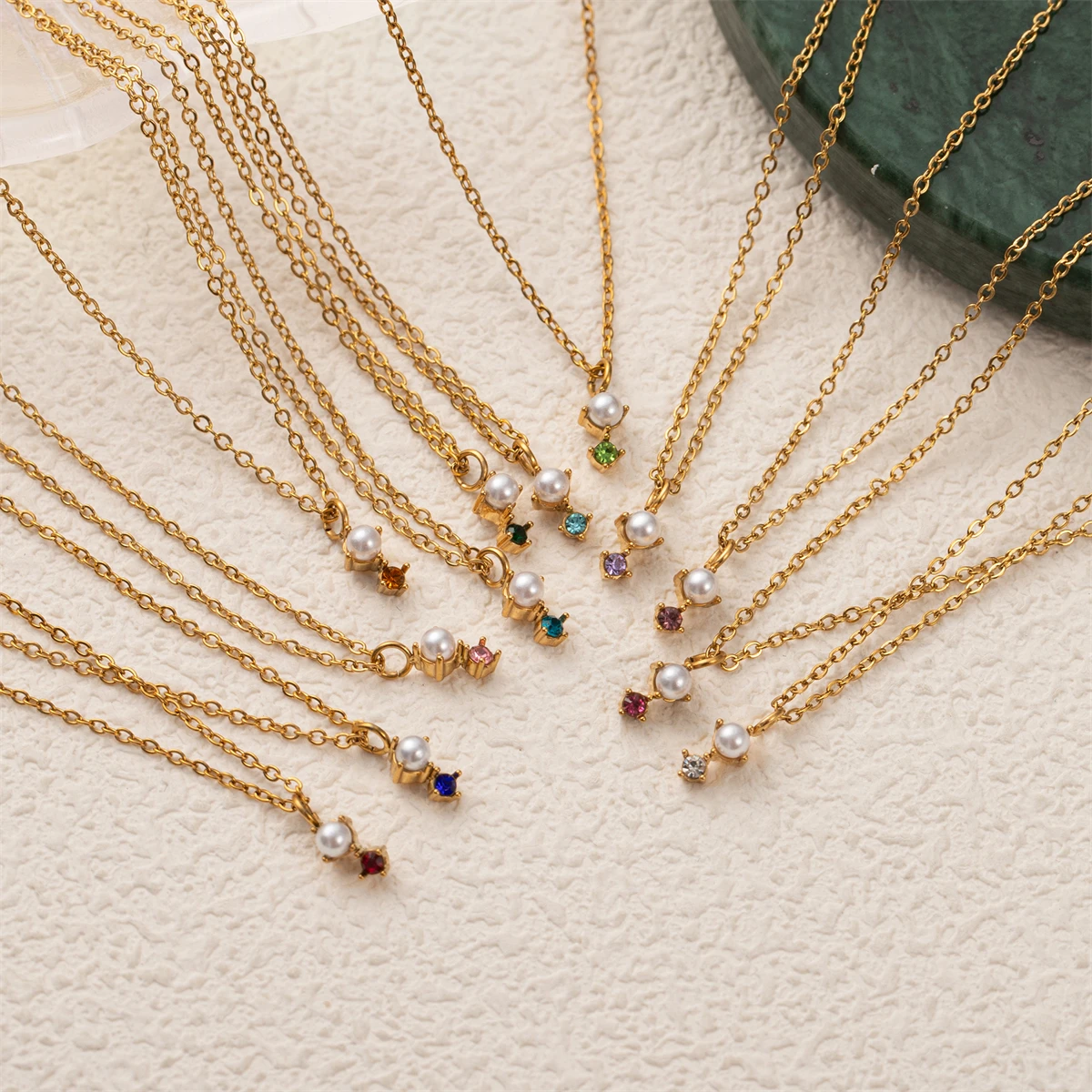 Titanium steel birthstone 12 birthstone zircon necklace for women, gold-plated and color preserving necklace for women as a gift
Titanium steel birthstone 12 birthstone zircon necklace for women, gold-plated and color preserving necklace for women as a gift