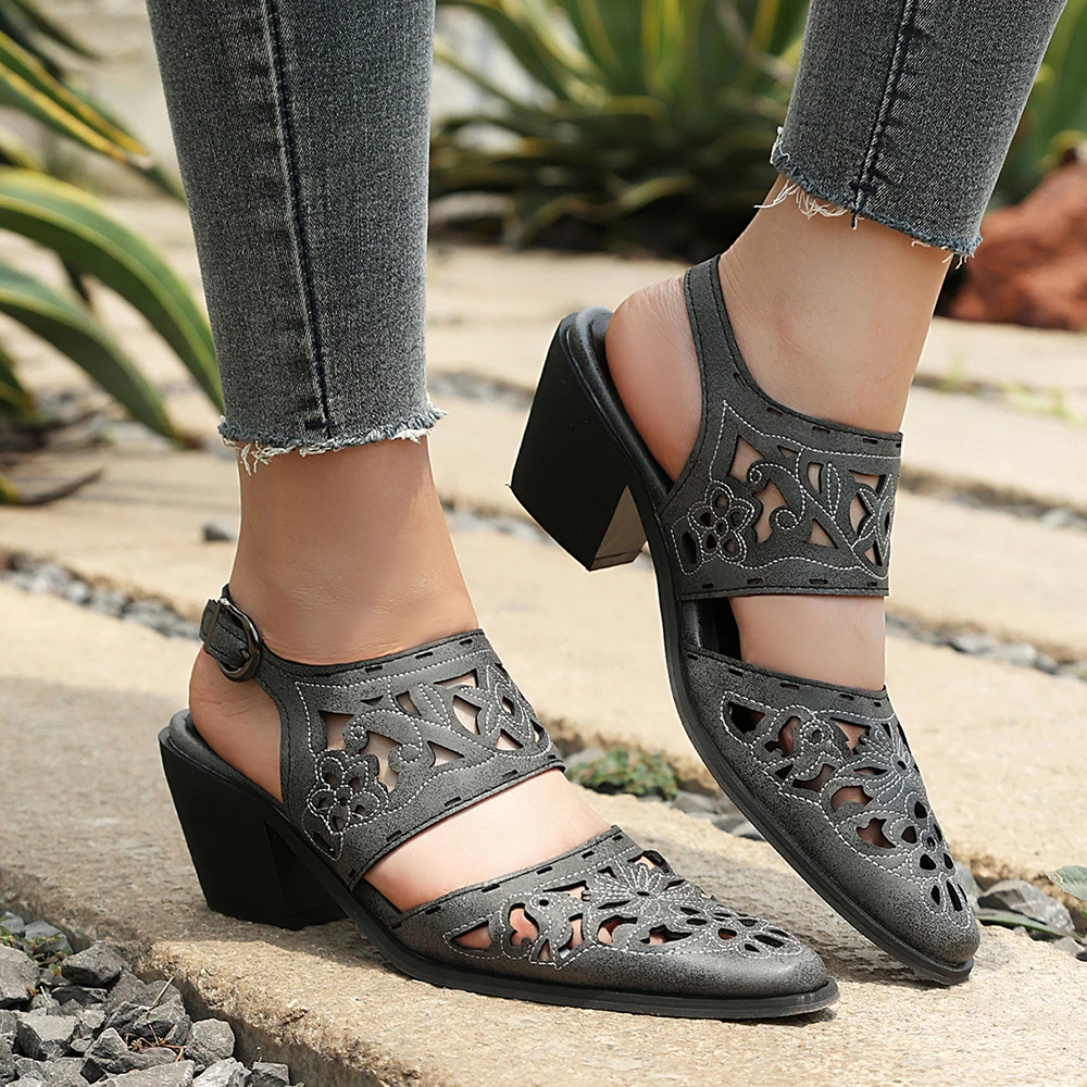 Plus Size 47 Heels Women's Cutout Roman Style Slingback Sandals Pointed Toe Chunky Wooden Heel Vintage Western Cowboy Shoes
Plus Size 47 Heels Women's Cutout Roman Style Slingback Sandals Pointed Toe Chunky Wooden Heel Vintage Western Cowboy Shoes