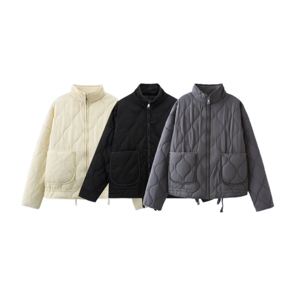 BSK&TRAF autumn new women's commuting leisure temperament stand collar loose pocket diamond cotton jacket coat 
BSK&TRAF autumn new women's commuting leisure temperament stand collar loose pocket diamond cotton jacket coat