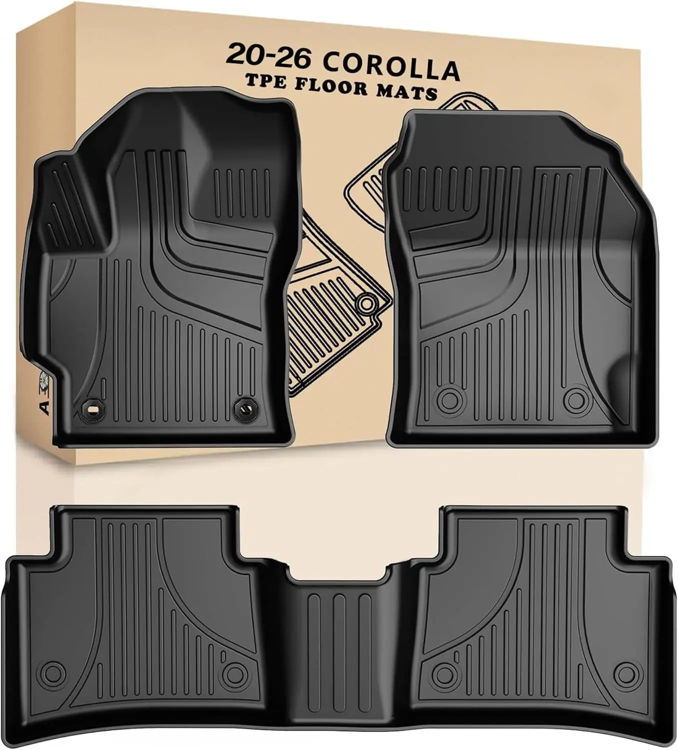Heavy Duty TPE All-Weather Floor Mats for Toyota Corolla Sedan 2020-2025, Full Set Anti-Skid Liners - Black
Heavy Duty TPE All-Weather Floor Mats for Toyota Corolla Sedan 2020-2025, Full Set Anti-Skid Liners - Black
