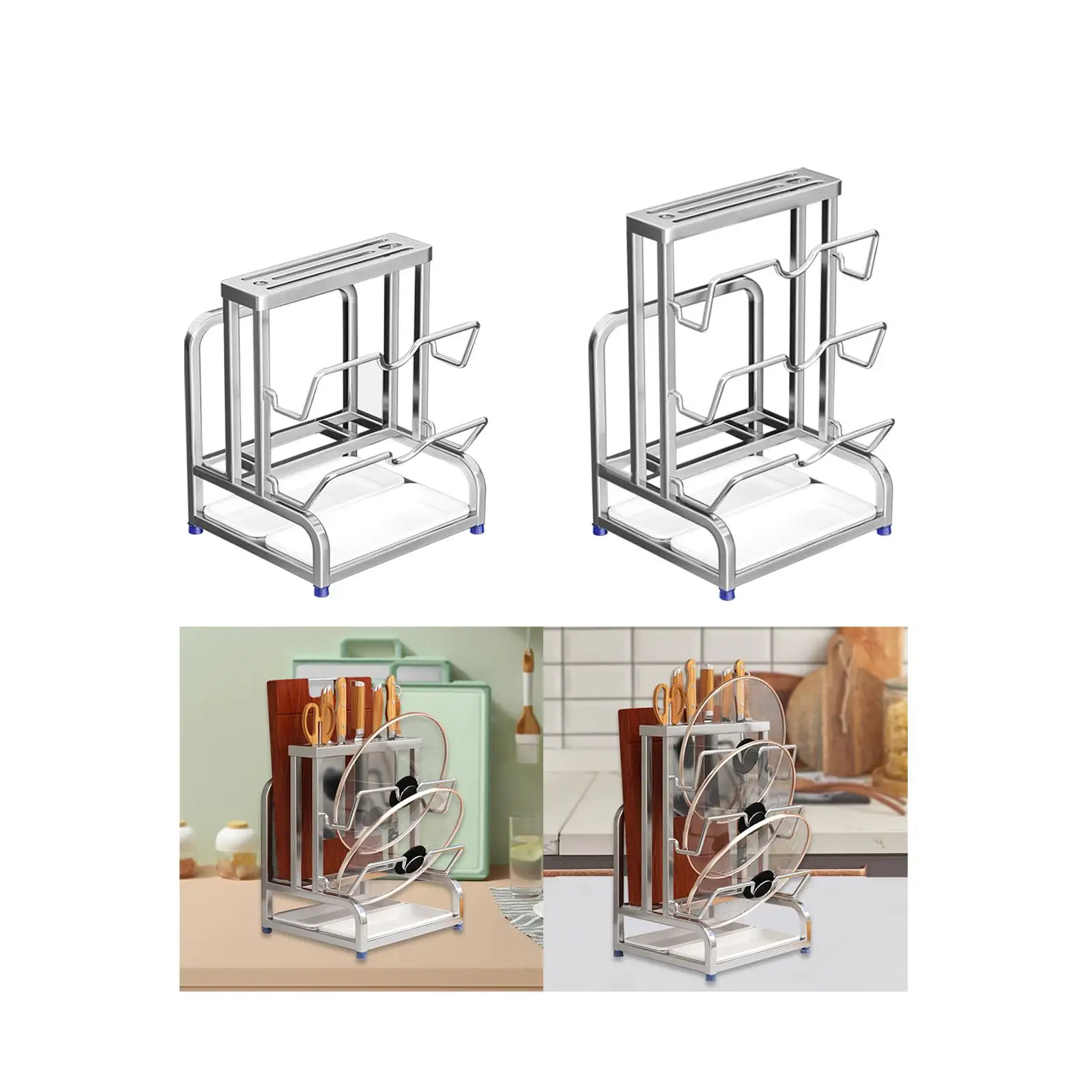 Knife Block And Utensil Holder with Cutting Boards And Pot Lid Storage for Kitchen
Knife Block And Utensil Holder with Cutting Boards And Pot Lid Storage for Kitchen