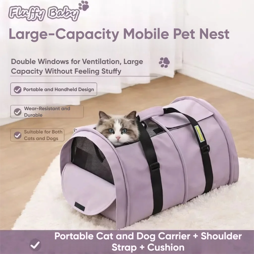 Portable Pet Carrier Bag Large Capacity Breathable Cat Travel Bag Foldable Dog Crate with Fleece Mat Soft-Sided Pet Handbag
Portable Pet Carrier Bag Large Capacity Breathable Cat Travel Bag Foldable Dog Crate with Fleece Mat Soft-Sided Pet Handbag