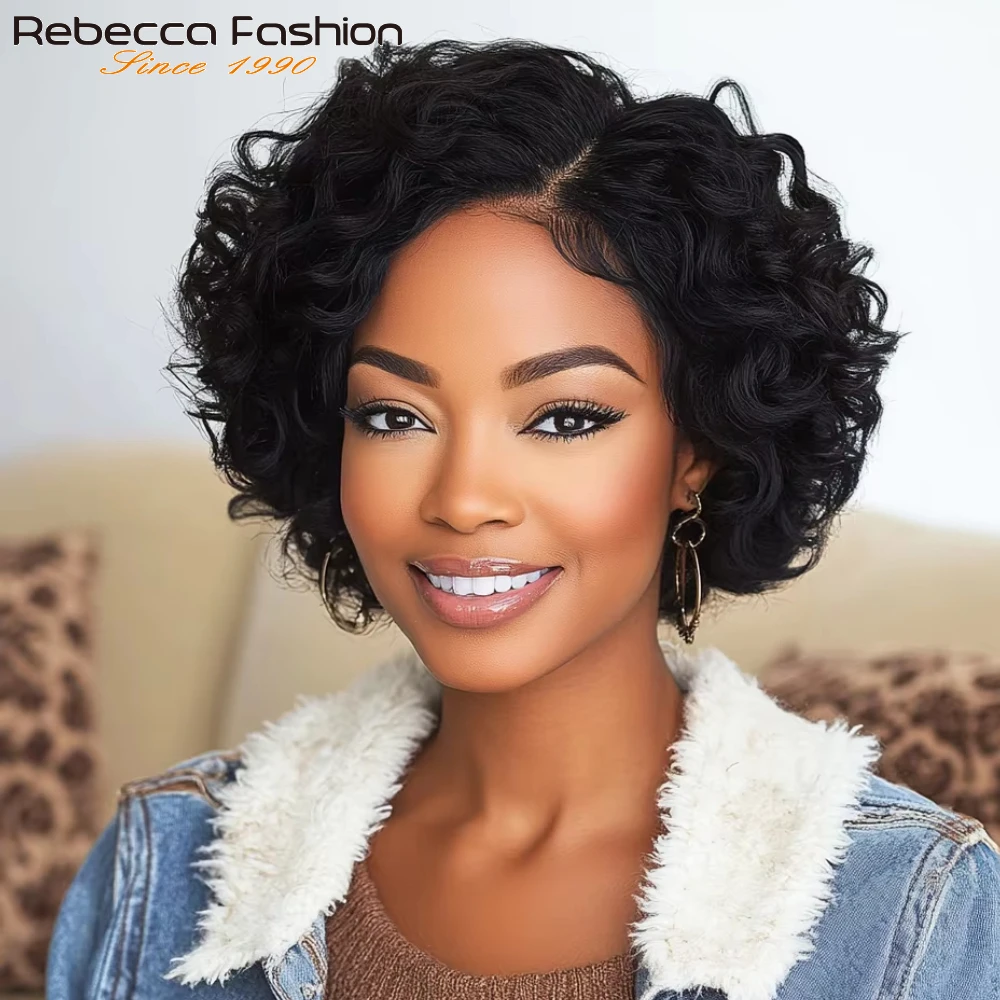 Rebecca Short Body wave Bob Human Hair Wigs For Women 100% Real Bodywave Indian Hair Short Lace Wigs Bowave Wave Bob Lace Wigs
Rebecca Short Body wave Bob Human Hair Wigs For Women 100% Real Bodywave Indian Hair Short Lace Wigs Bowave Wave Bob Lace Wigs