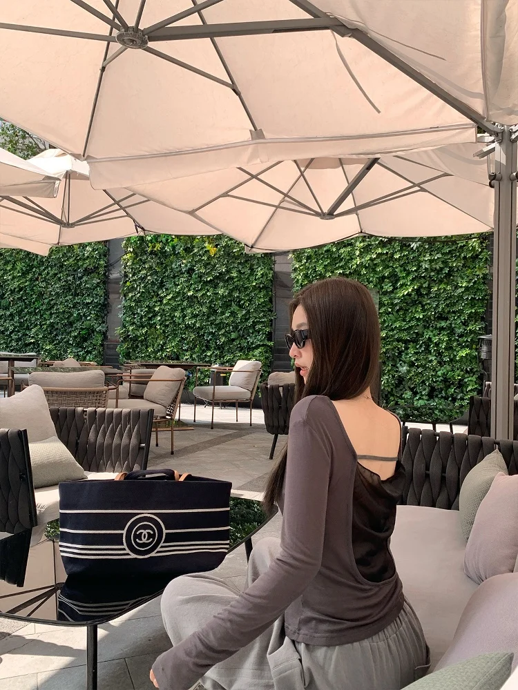 Lin2 ternoon Chiffon Breathable Thin Knit Ba Exposure Long Sve Splicing T-irt Street Sle Slim Fit round Ne Spri...
Lin2 ternoon Chiffon Breathable Thin Knit Ba Exposure Long Sve Splicing T-irt Street Sle Slim Fit round Ne Spri...