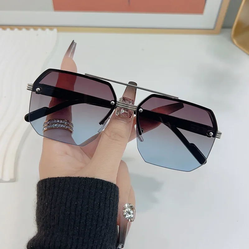 ZXIAC Trend Fashion Double Bridge Sunglasses Women Classic Metal Half Rim Sun Glasses Men Casual Driving Travel Sunglasses UV400
ZXIAC Trend Fashion Double Bridge Sunglasses Women Classic Metal Half Rim Sun Glasses Men Casual Driving Travel Sunglasses UV400