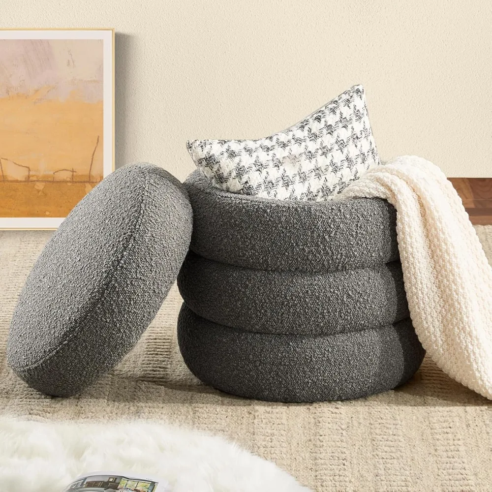 Round Ottoman with Storage for Living Room Small Boucle Foot Stool Modern Upholstered Vanity Stool Ottoman Foot Rest for Dorm Co
Round Ottoman with Storage for Living Room Small Boucle Foot Stool Modern Upholstered Vanity Stool Ottoman Foot Rest for Dorm Co