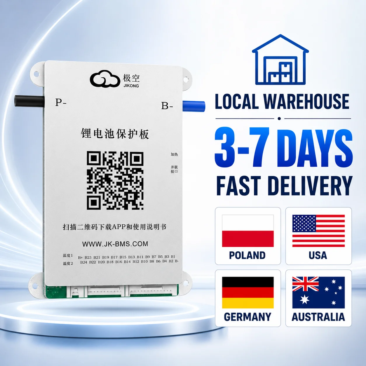 JIKONG Smart Metal Core PCB BMS JK-BD6A24S8P Compatible with 8S 16S 20S LiFePO4 Li-ion Battery
JIKONG Smart Metal Core PCB BMS JK-BD6A24S8P Compatible with 8S 16S 20S LiFePO4 Li-ion Battery