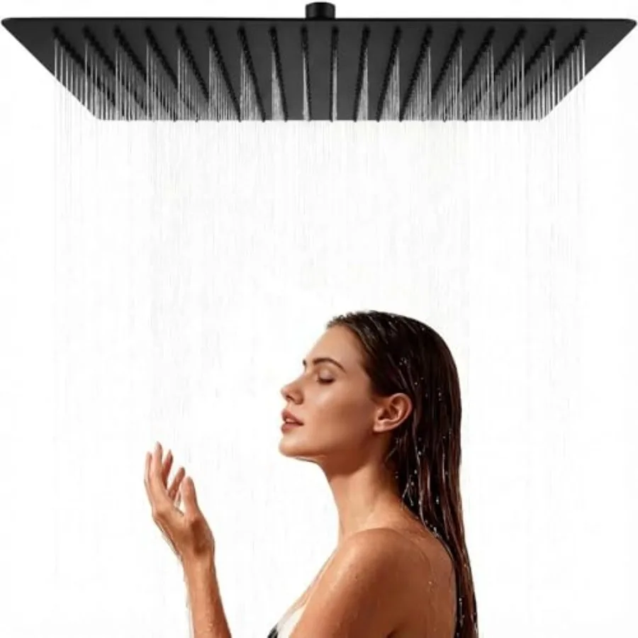 16 Inch Large Rain Shower Head for Bathroom Ceiling Installation Matte Black 304 Stainless Steel High Pressure Showerhead with
16 Inch Large Rain Shower Head for Bathroom Ceiling Installation Matte Black 304 Stainless Steel High Pressure Showerhead with