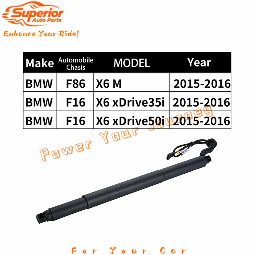 Electric Power Liftgate Struts (1 Plug Each) LH 51247318651 / RH 51247318652 | Fits BMW X6 F16/F86 2014-2016
Electric Power Liftgate Struts (1 Plug Each) LH 51247318651 / RH 51247318652 | Fits BMW X6 F16/F86 2014-2016