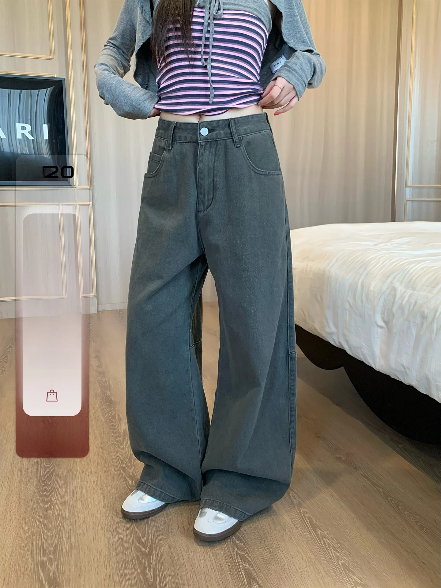 Loose Straight Leg Jeans Women's Wide Leg Denim Pants Deep Green Casual Trousers Vintage Washed Spring Fashion Korean Style
Loose Straight Leg Jeans Women's Wide Leg Denim Pants Deep Green Casual Trousers Vintage Washed Spring Fashion Korean Style