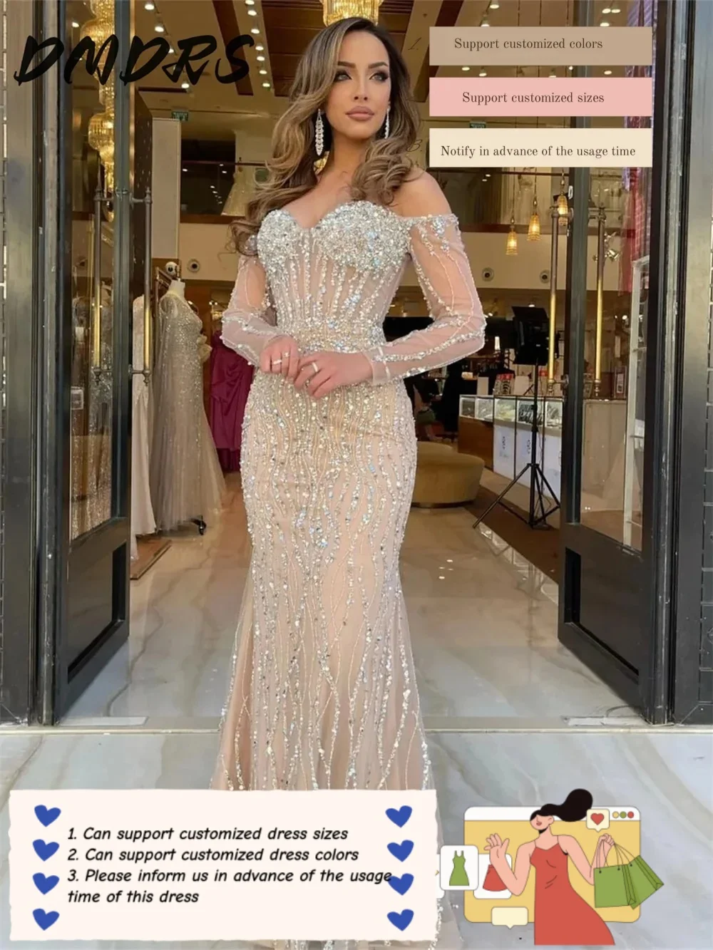 Elegant Off-shoulder Prom Dress 2025 Charming Long-sleeved Bridal Gown Elegant Sexy A-line Floor Length Dress Customized
Elegant Off-shoulder Prom Dress 2025 Charming Long-sleeved Bridal Gown Elegant Sexy A-line Floor Length Dress Customized