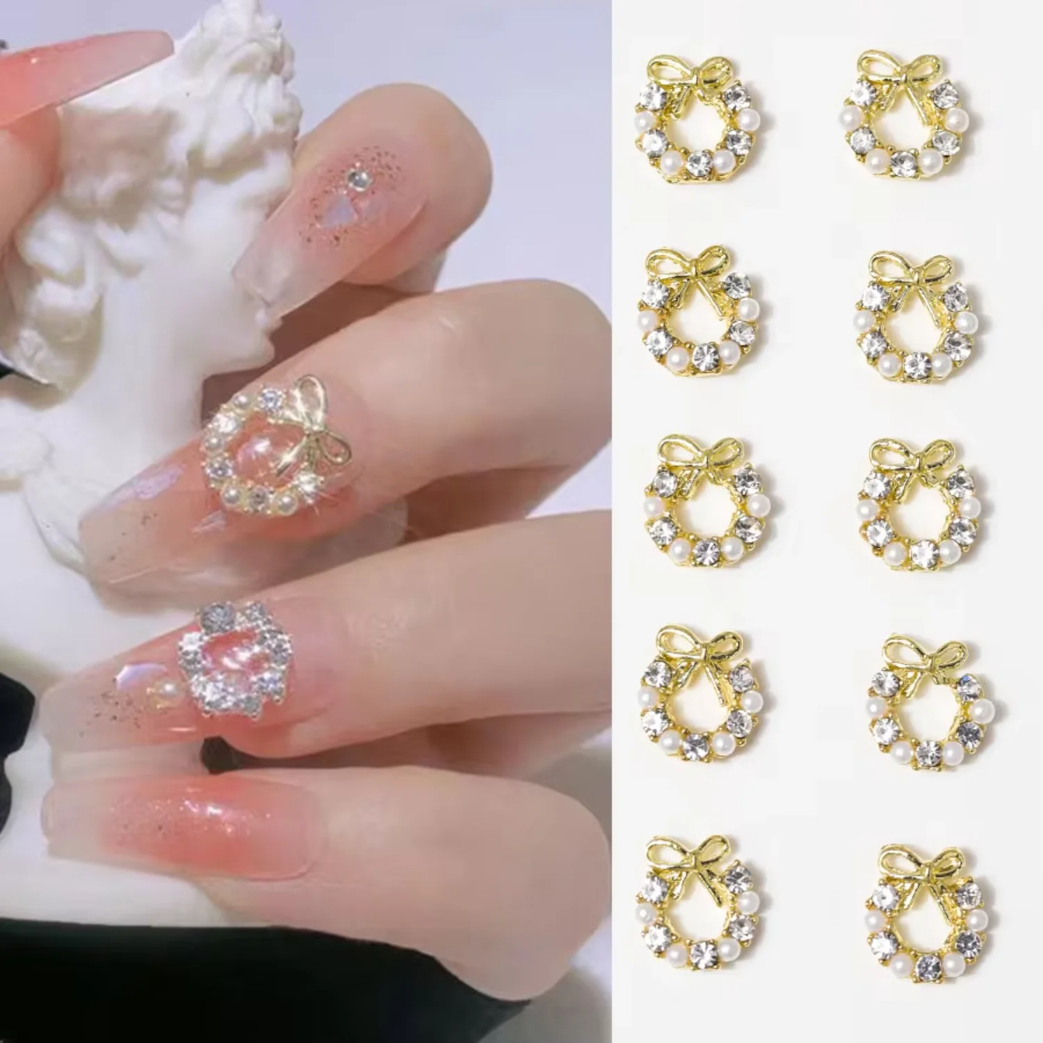 Hot Sale Alloy Nail Jewelry Diamond-Encrusted Garland Nails Decoration Golden Wreath Nail Supplies Charms Vendors
Hot Sale Alloy Nail Jewelry Diamond-Encrusted Garland Nails Decoration Golden Wreath Nail Supplies Charms Vendors