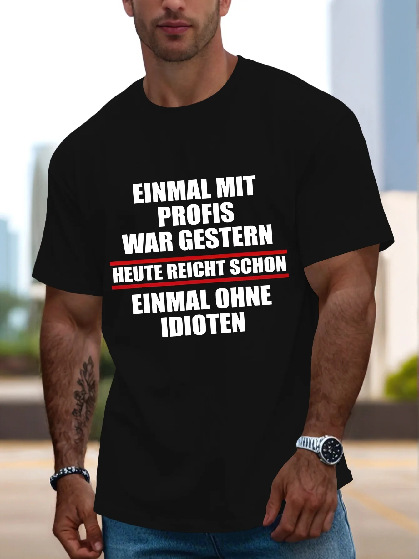 Men's funny French-style humorous pattern T-shirt - "I'm not" slogan and cat design, black casual short-sleeved summer T-shirt
Men's funny French-style humorous pattern T-shirt - "I'm not" slogan and cat design, black casual short-sleeved summer T-shirt