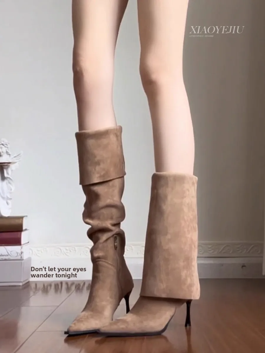 Knee-high Long Tube Boots Women's Faion arp Point High Heel Autumn Winter Velvet Anti-slip Side Zipper Casual Boots
Knee-high Long Tube Boots Women's Faion arp Point High Heel Autumn Winter Velvet Anti-slip Side Zipper Casual Boots