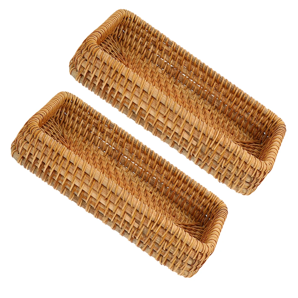 2pcs Rattan Storage Handmade Woven Bread Baskets Kitchen Counter Natural Material Sturdy Structure Simple Design Desktop
2pcs Rattan Storage Handmade Woven Bread Baskets Kitchen Counter Natural Material Sturdy Structure Simple Design Desktop