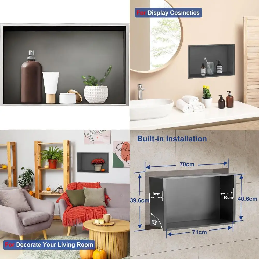 Stainless Steel Shower Niche: Elegant Recessed Bathroom Shelf Organizer for Storage without Tiling
Stainless Steel Shower Niche: Elegant Recessed Bathroom Shelf Organizer for Storage without Tiling