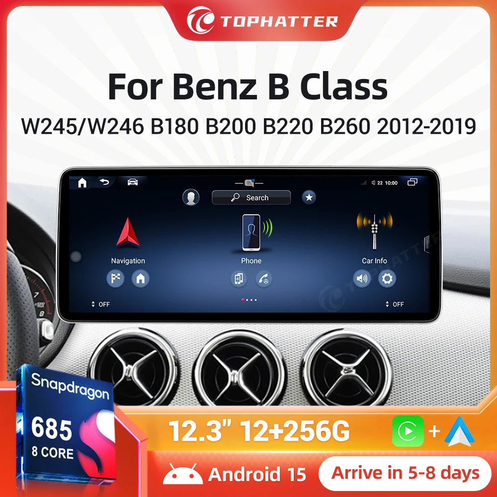 Wireless Apple Carplay Android Auto Car Stereo for Mercedes Benz B Class W245 W246 Android 12.3" screen car navigation system
Wireless Apple Carplay Android Auto Car Stereo for Mercedes Benz B Class W245 W246 Android 12.3" screen car navigation system
