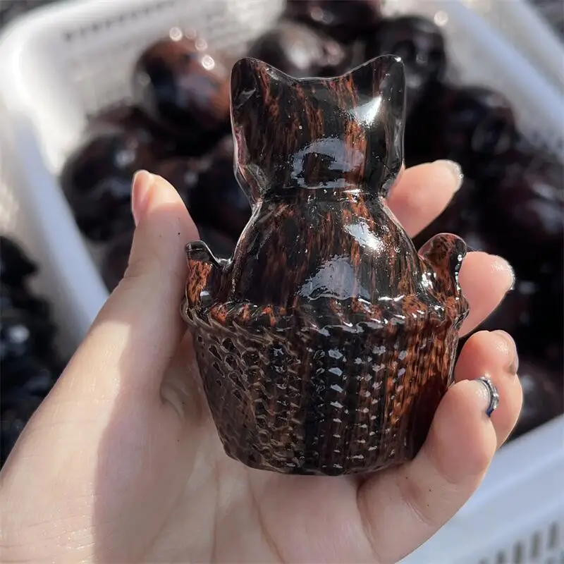 Natural Red Obsidian Bamboo Basket And Cat Carving Statue Healing Fengshui Sculpture For Decoration Holiday Gift 1pcs 
Natural Red Obsidian Bamboo Basket And Cat Carving Statue Healing Fengshui Sculpture For Decoration Holiday Gift 1pcs