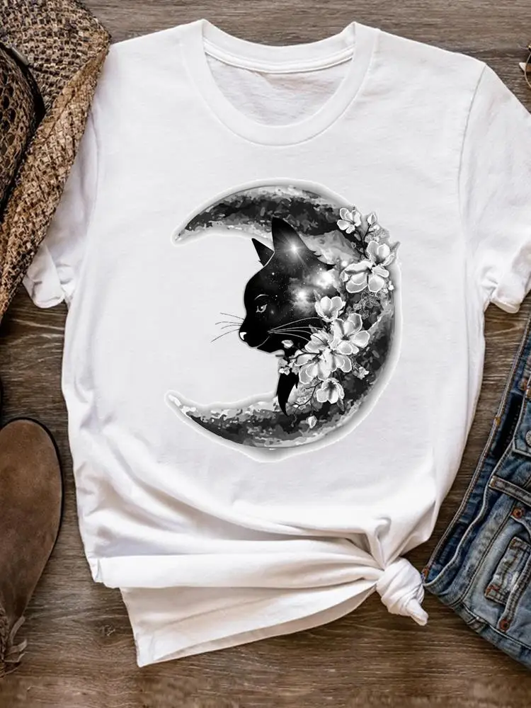 Moon Cat 90s Trend Tee Basic Women Clothes Clothing Print T Shirt Short Sleeve Summer Top Fashion Graphic T-shirt
Moon Cat 90s Trend Tee Basic Women Clothes Clothing Print T Shirt Short Sleeve Summer Top Fashion Graphic T-shirt