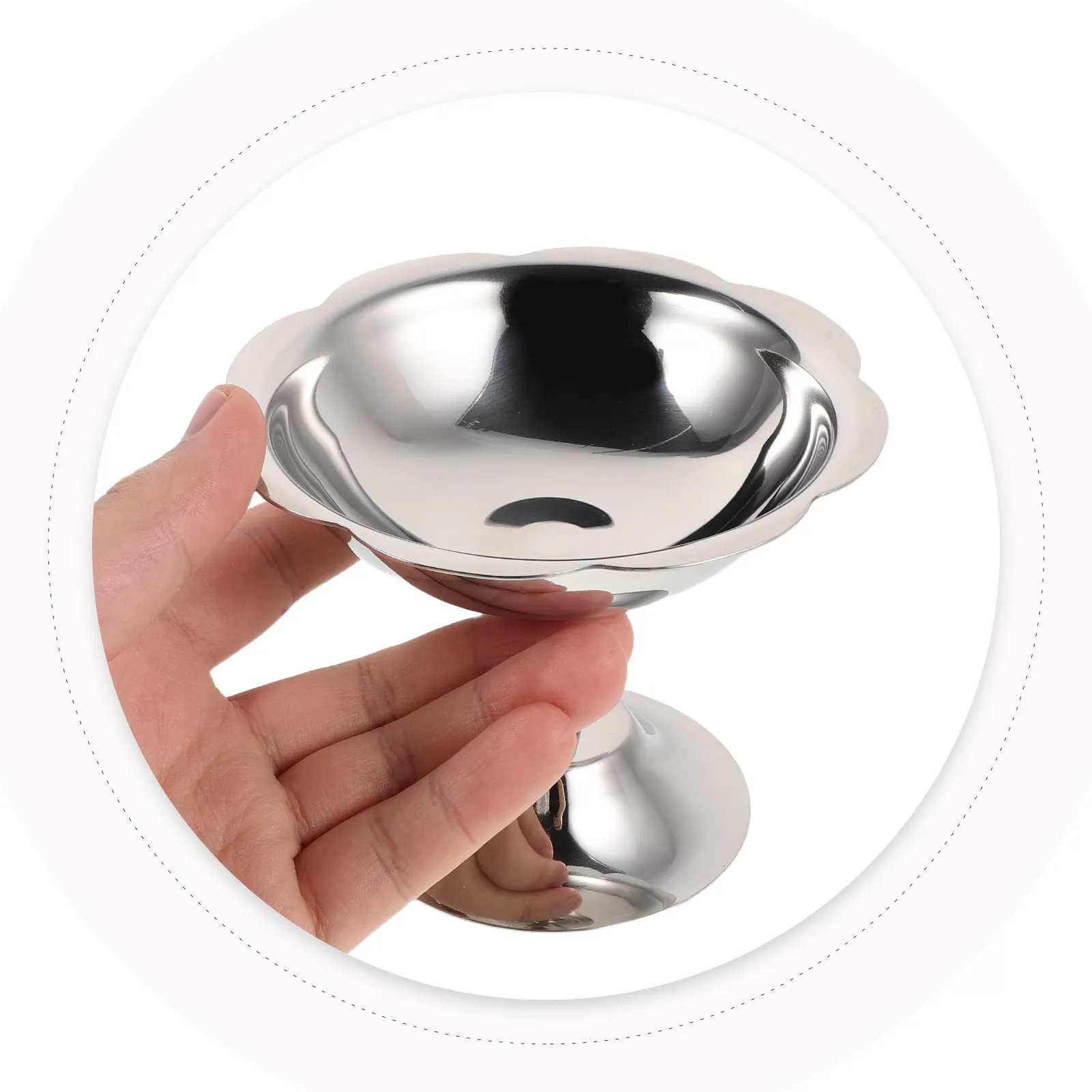Footed Ice Cream Cup Stainless Steel High Footed Dessert Bowl 4.5 Inch Flower Shape Reusable Parfait Yogurt Fruit Snack Serving
Footed Ice Cream Cup Stainless Steel High Footed Dessert Bowl 4.5 Inch Flower Shape Reusable Parfait Yogurt Fruit Snack Serving