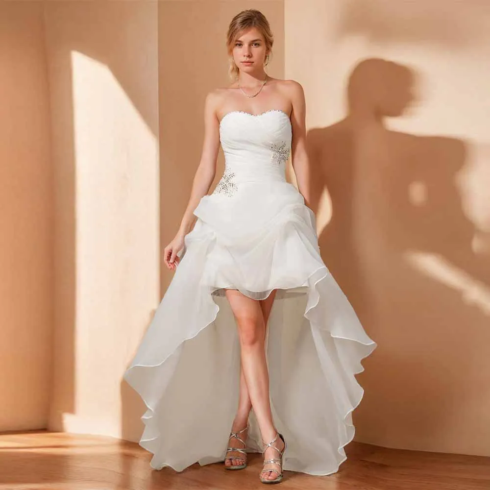 Exquisite Civil Wedding Dresses Organza A-line Wedding Party Dress Ivory Strapless Pleat Ruffles Beads Lace-up Wedding Dress
Exquisite Civil Wedding Dresses Organza A-line Wedding Party Dress Ivory Strapless Pleat Ruffles Beads Lace-up Wedding Dress