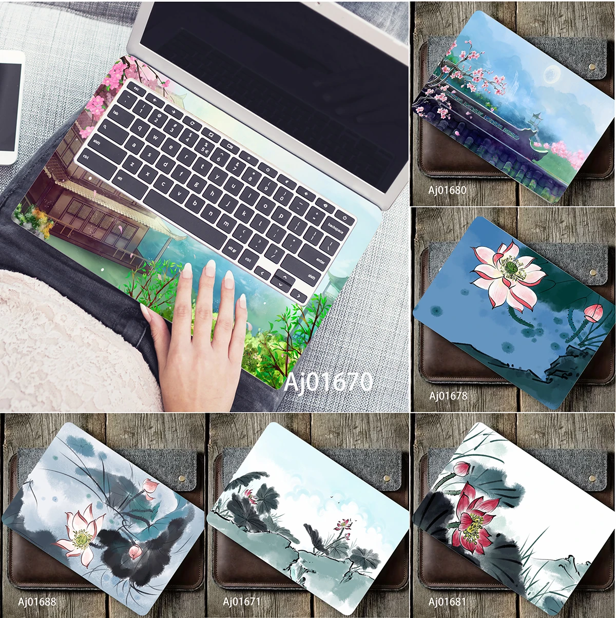 Thick Ink Retro Chinese Style Red Lotus Laptop Skin, Classic Ink Landscape Waterproof Notebook Protector Sticker
Thick Ink Retro Chinese Style Red Lotus Laptop Skin, Classic Ink Landscape Waterproof Notebook Protector Sticker