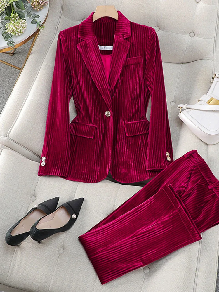 Work Wear 2 Piece Set Red Black Blue Green Blazer And Trouser Women Office Ladies Pant Suit Formal Female
Work Wear 2 Piece Set Red Black Blue Green Blazer And Trouser Women Office Ladies Pant Suit Formal Female