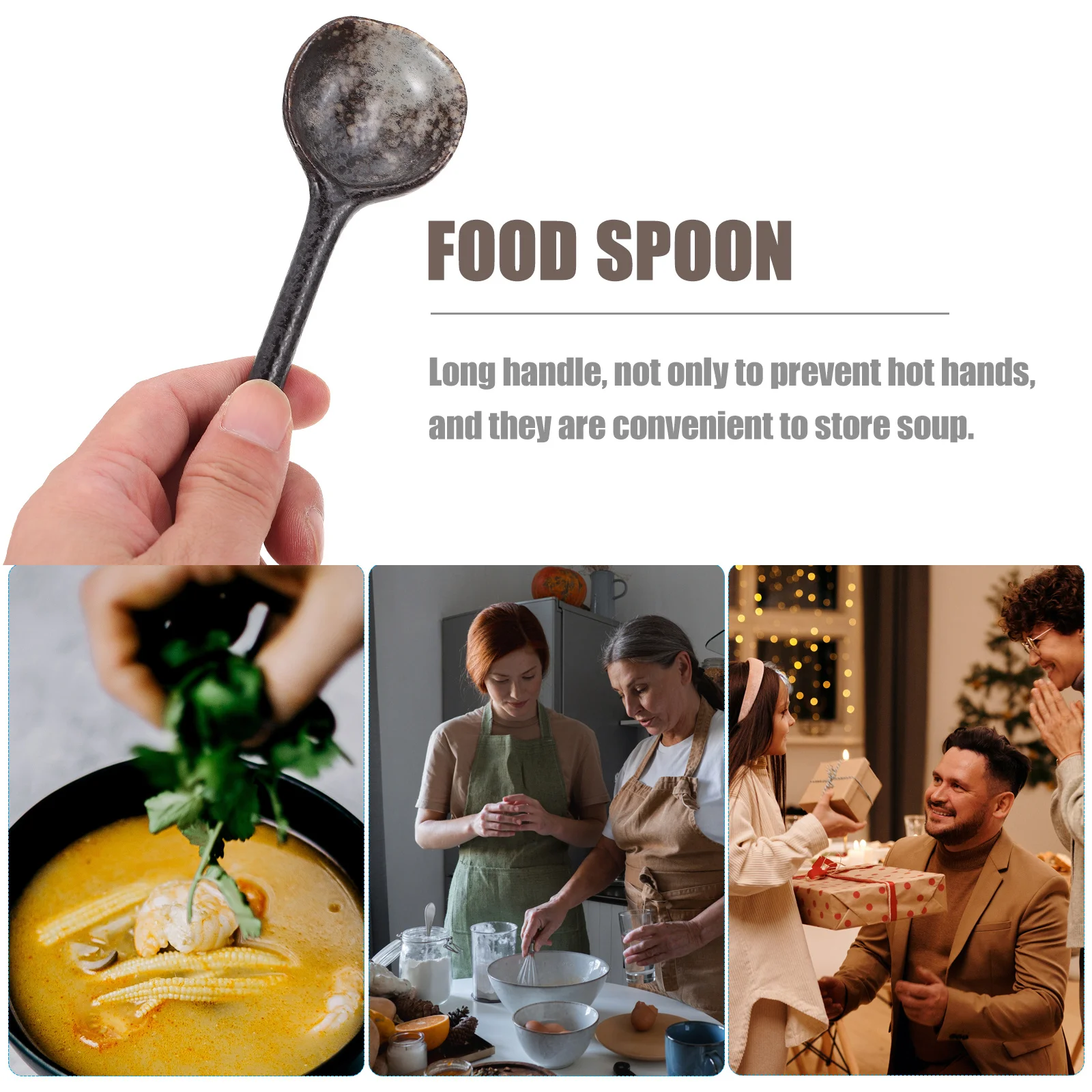 2Pcs Bamboo Style Ceramic Soup Spoon Japanese Kitchen Tableware Rice Spoon Long Handle Easy Clean Ceramic Ladle
2Pcs Bamboo Style Ceramic Soup Spoon Japanese Kitchen Tableware Rice Spoon Long Handle Easy Clean Ceramic Ladle
